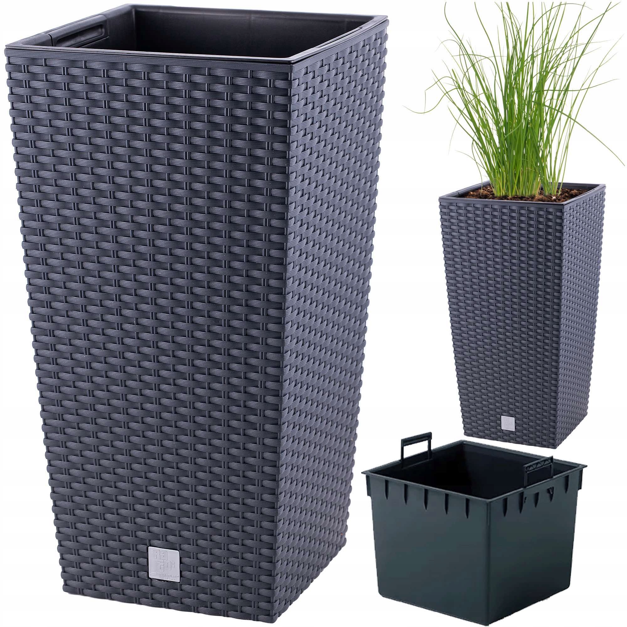 Kvetináč Prosperplast 26 cm x 26 x 50 cm priemer 26,5 cm plastové odtiene hnedej a béžovej